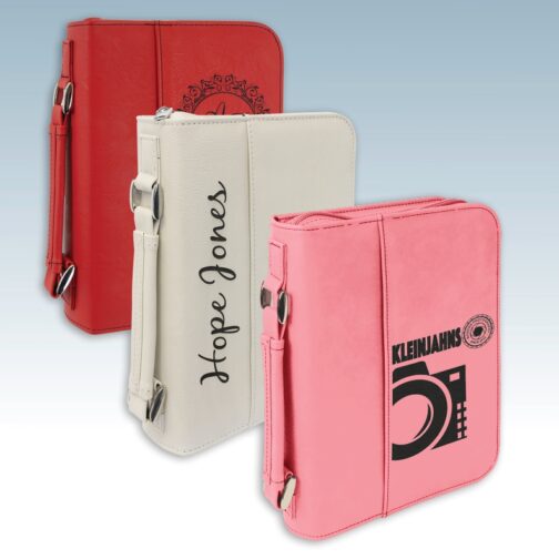 Leatherette Small Book or Bible Cover with Zipper - Image 4