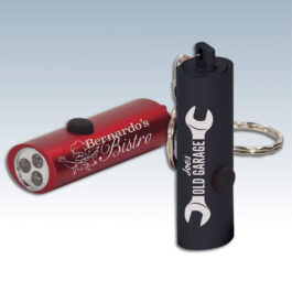 3-LED Laserable Flashlight with Keychains
