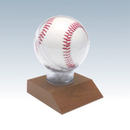 All Star Baseball Holder on Cherry Finish Base