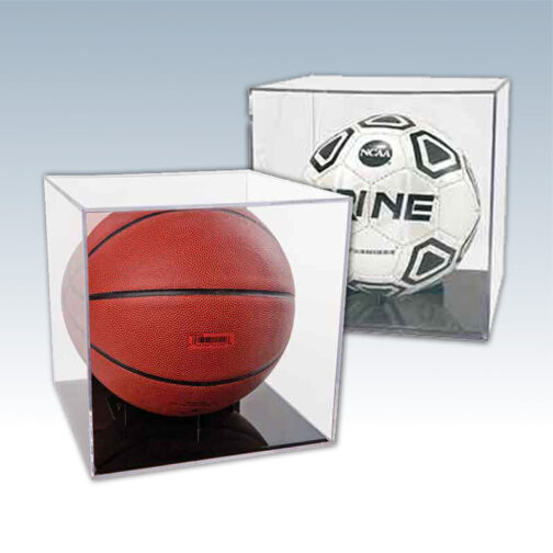 Basketball or Soccer BallQube Display Case with Grandstand Holder