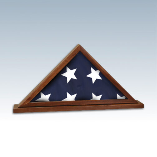 Genuine Walnut Flag Display Case with Base Attached