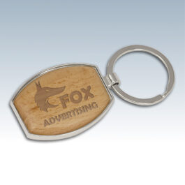 Keychains – Silver-Wood Oval