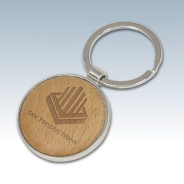 Keychains – Silver-Wood Round