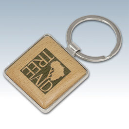Keychains – Silver-Wood Square