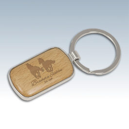 Keychains – Silver-Wood with Round Corner