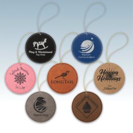 Leatherette Round Ornament