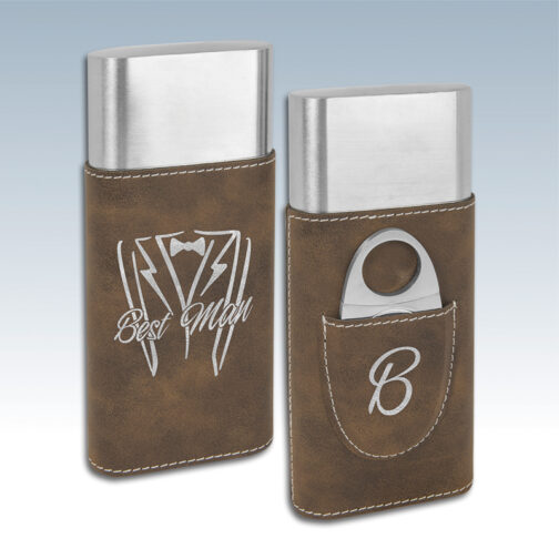 Leatherette Cigar Case with Cutter - Image 2