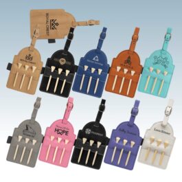 Leatherette Golf Bag Tags with Tees