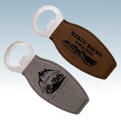 Leatherette Rouned Bottle Openers - Image 4