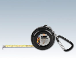 Tape Measure with Carabiner, 6-Foot Black, 2-sided