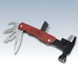 Wooden Hammer Multi-Tool with Wood Handle & Pouch