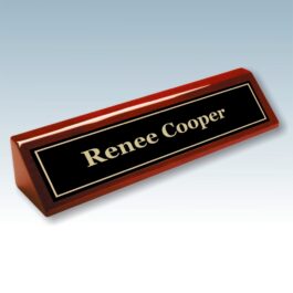 Rosewood Desk Wedge with Engraved Name Plate